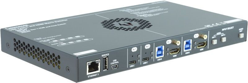 LIGHTWARE Taurus Kreuzschiene HDMI2.0 UHD/ 4K, USB3.1/2/1 4x2 UCX-4x2-HC30